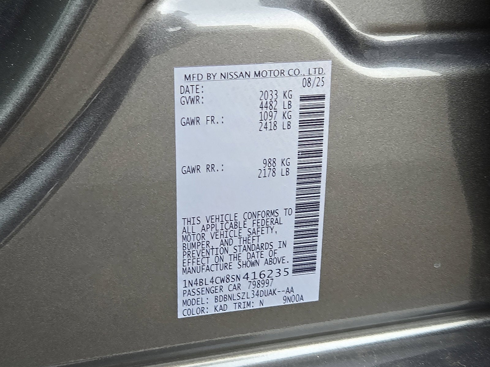 2025 Nissan Altima SR