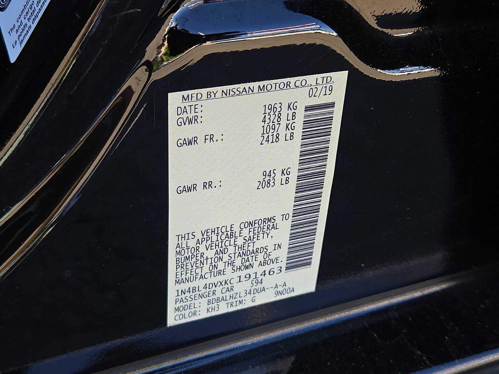 2019 Nissan Altima 2.5 SV