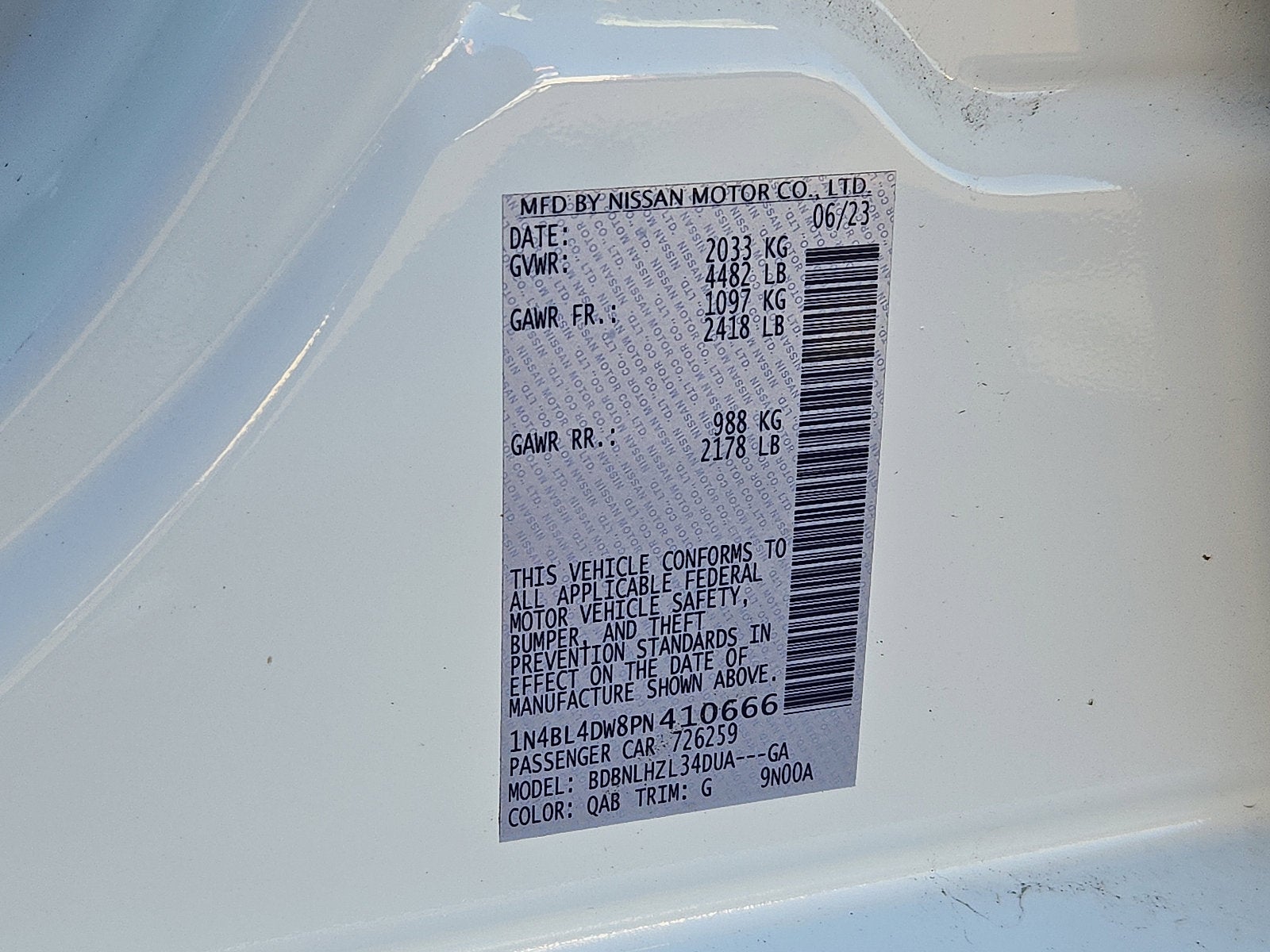 2023 Nissan Altima 2.5 SV