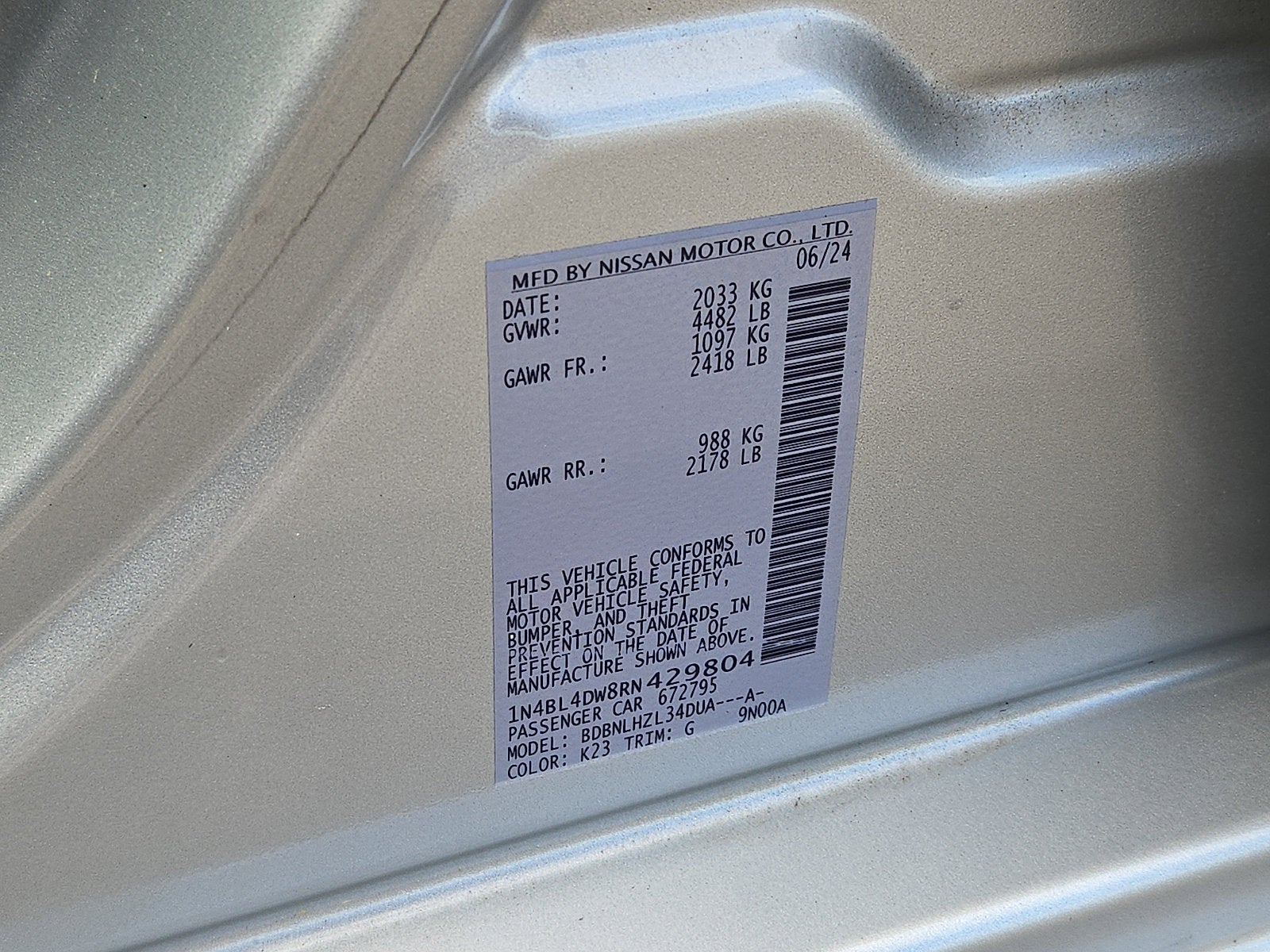 2024 Nissan Altima 2.5 SV