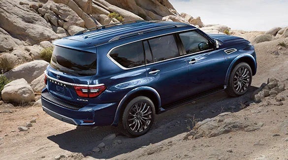 2023 Nissan Armada ascending off road hill illustrating body-on-frame construction. | Barberino Nissan in Wallingford CT