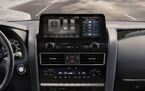 2023 Nissan Armada touchscreen and front console | Barberino Nissan in Wallingford CT