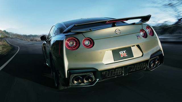 2024 Nissan GT-R seen from behind driving through a tunnel | Barberino Nissan in Wallingford CT