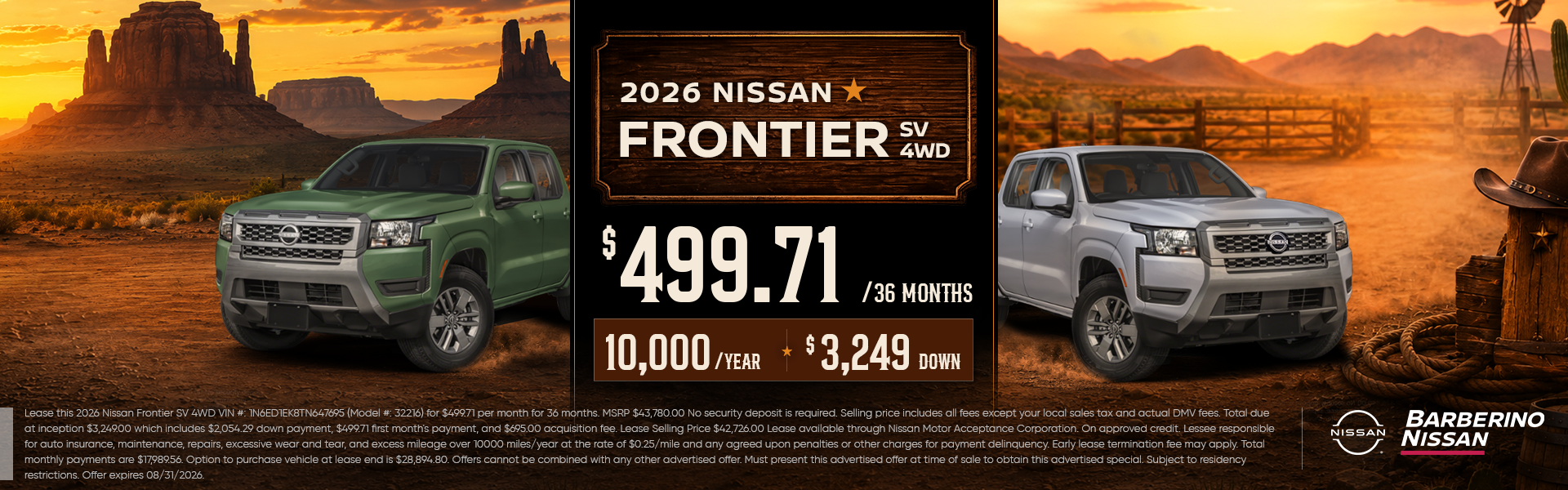 2026 Nissan Frontier SV 4WD