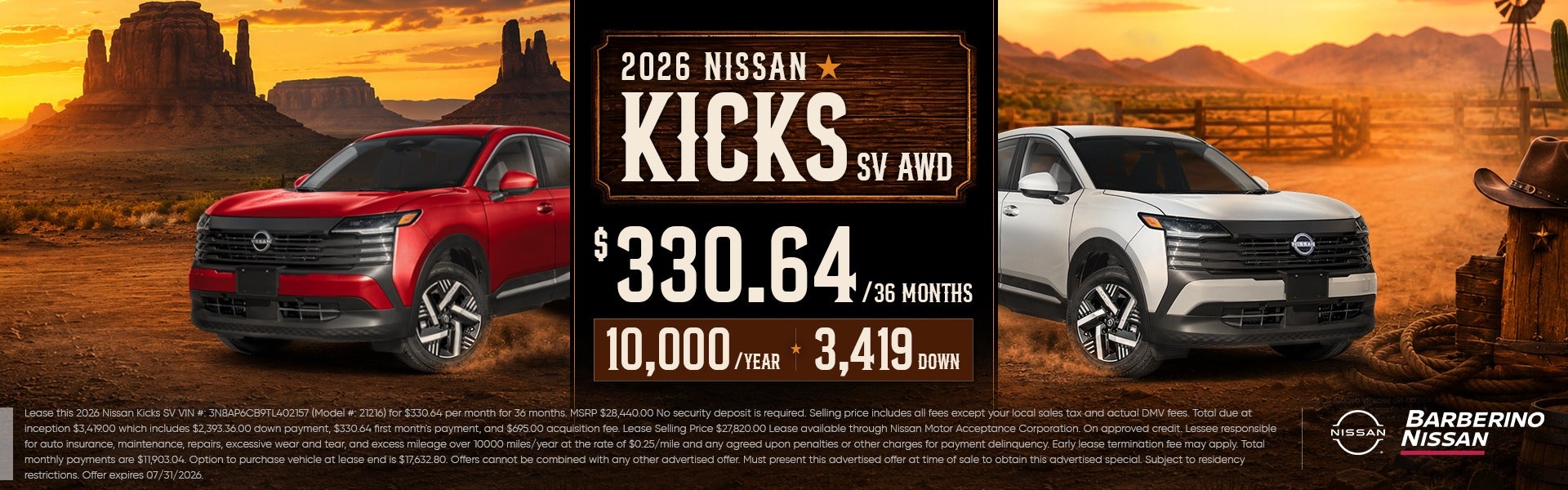 2026 Nissan Kicks SV AWD